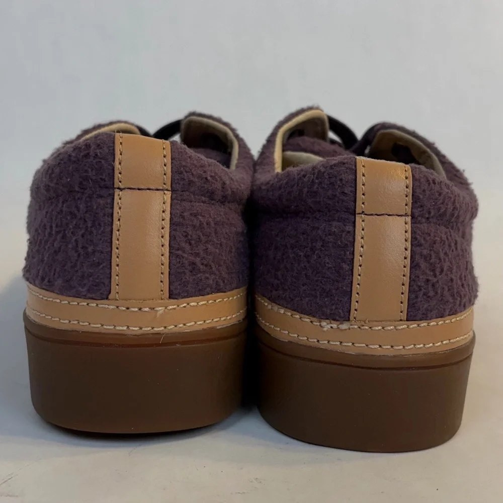 Revitalign Malibu Teddy Fleece Sneakers Orthotic Slip On Purple Sz 9 D Wide EUC